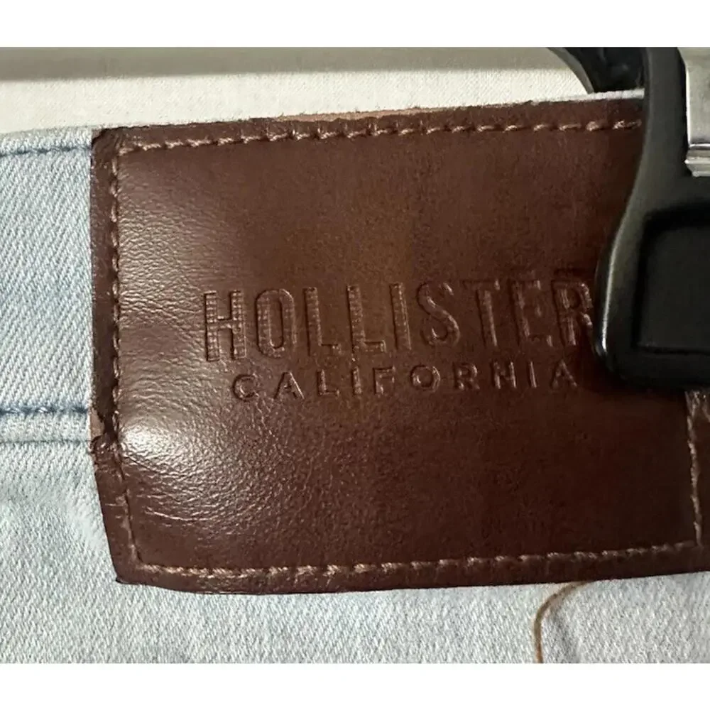 Hollister Womens Light Wash Distressed Skinny Stretch Jeans Denim Size 28x30 EUC